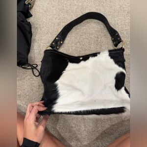 Black and White Cowhide Women's Bag